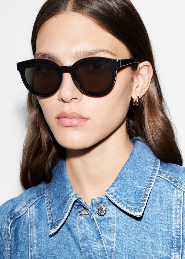 Round-Frame Acetate Sunglasses
