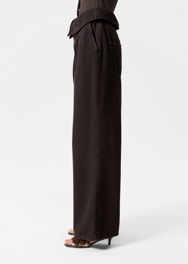 Wide-Leg Paperbag Jeans