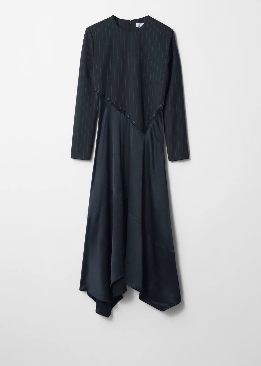 Long Dress with Asymmetric Hem in Bronze Honey Print