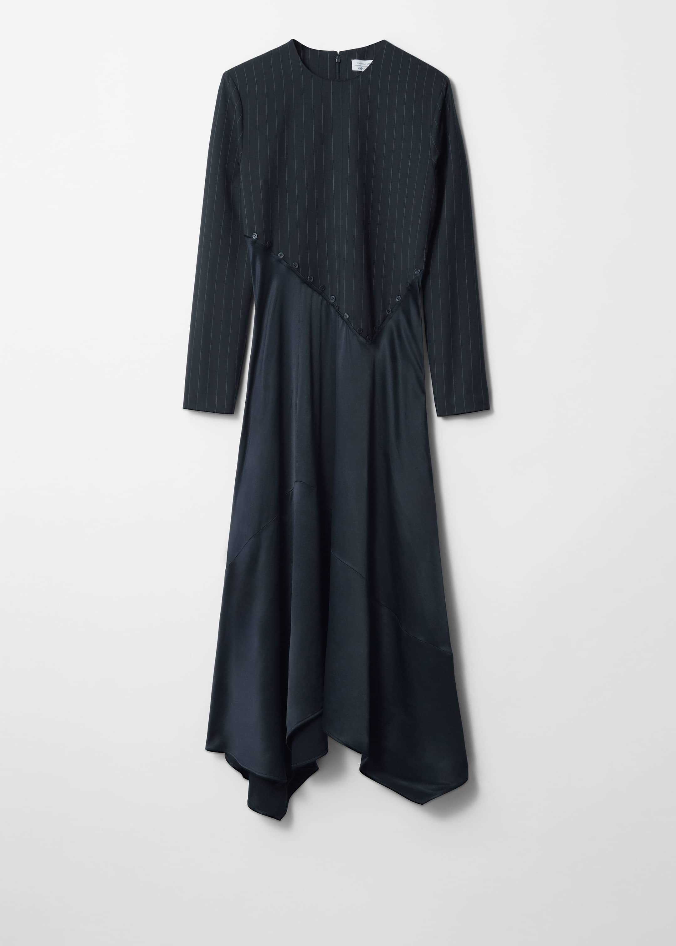 Asymmetric-Hem Maxi Dress - Navy - Still Life