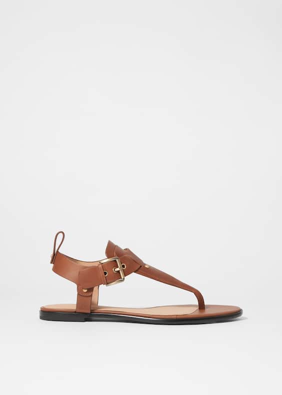 Ankle-Strap Leather Sandals