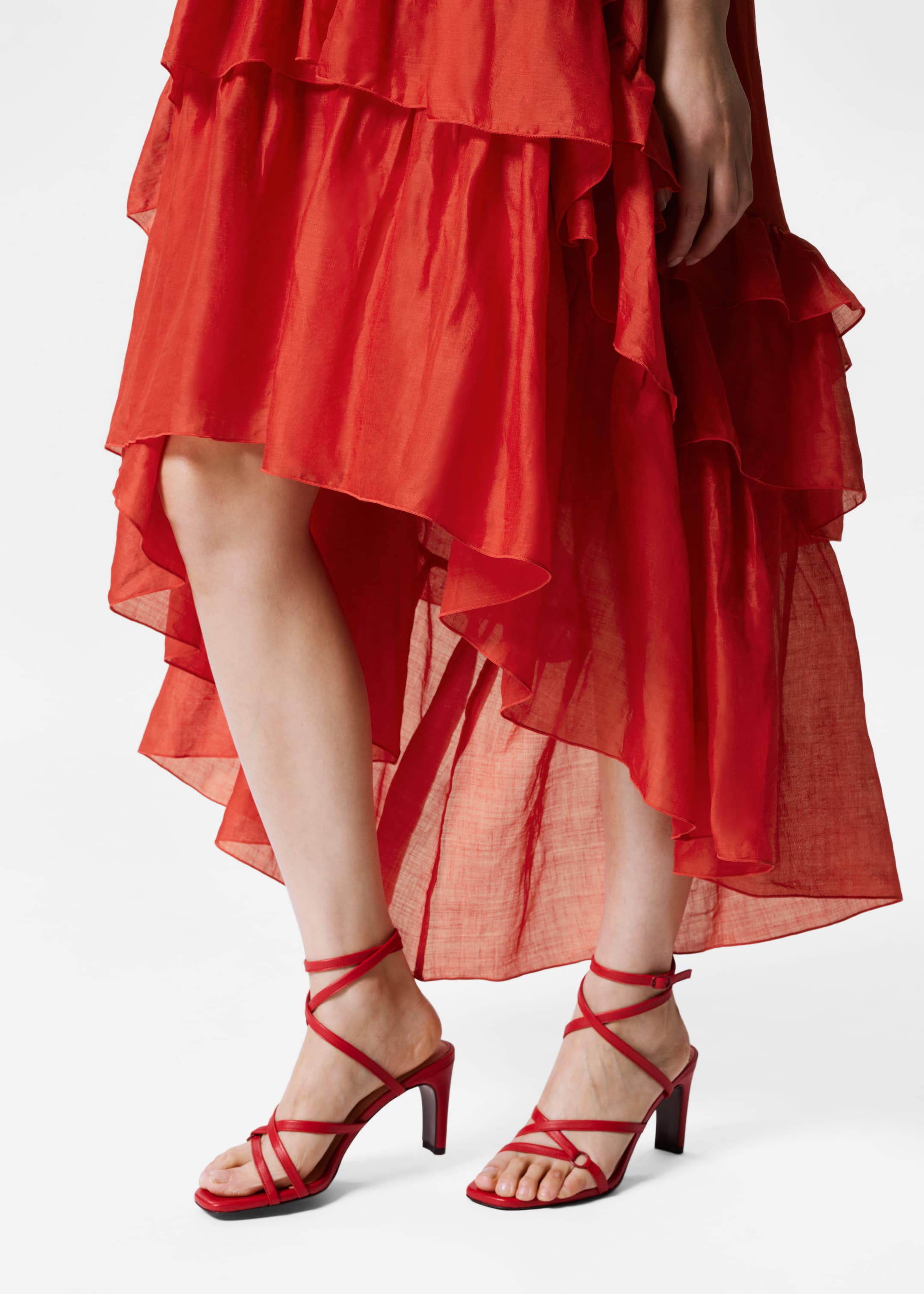 Tiered Ruffle Midi Dress - Mole - Lookbook