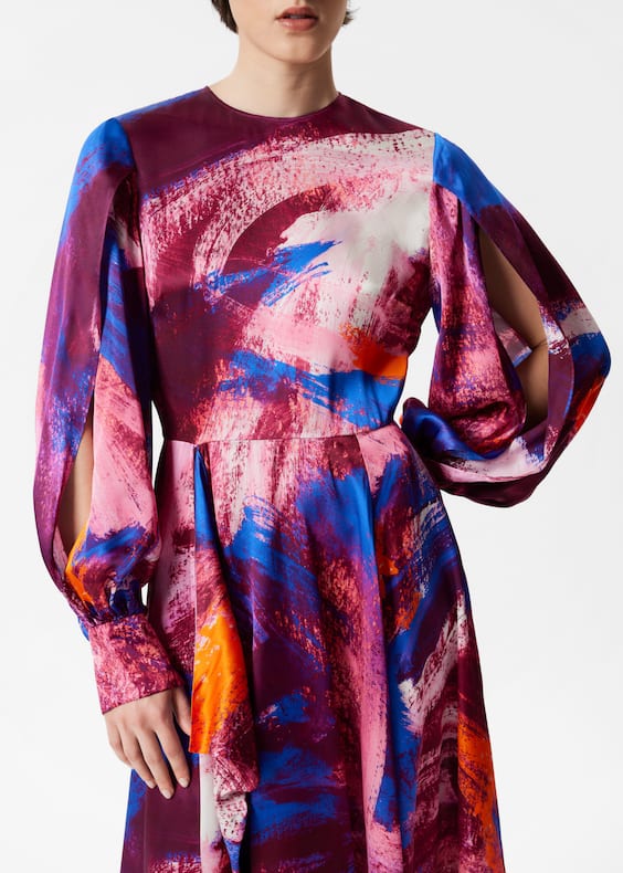 Silk Print Maxi Dress