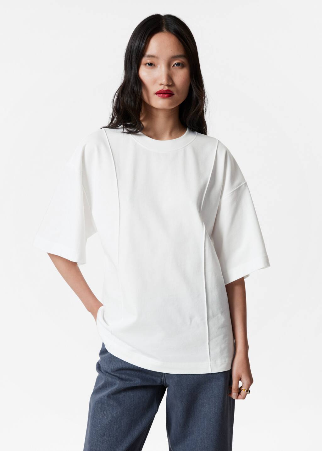 Structured T-shirt - White - & Other Stories