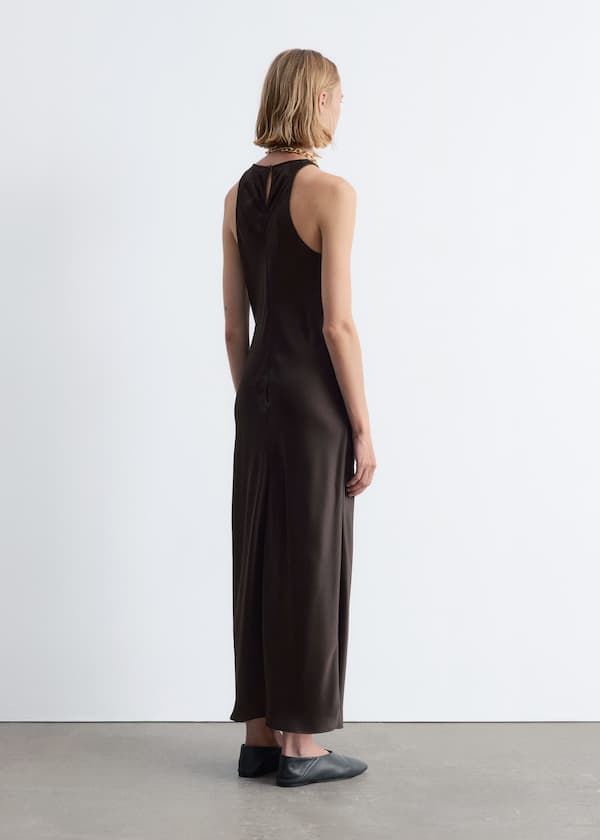 Sleeveless Satin Midi Dress