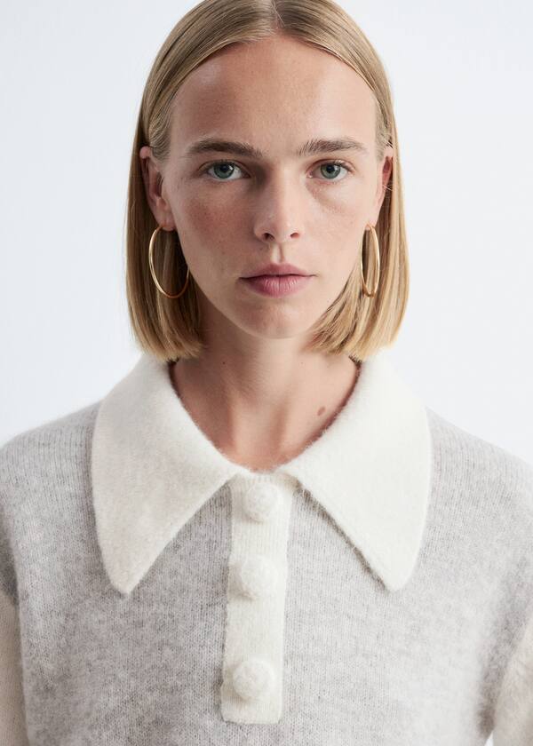 Alpaca-Blend Collared Jumper