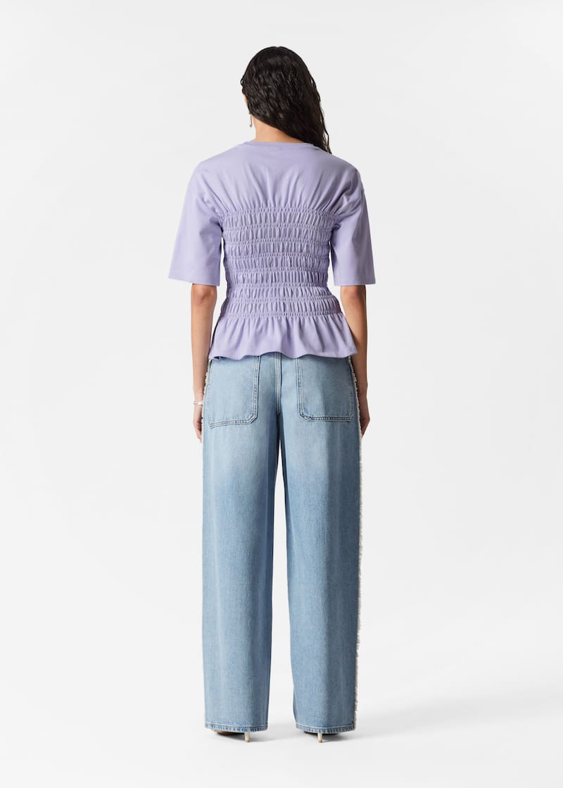 Smocked Crewneck Top