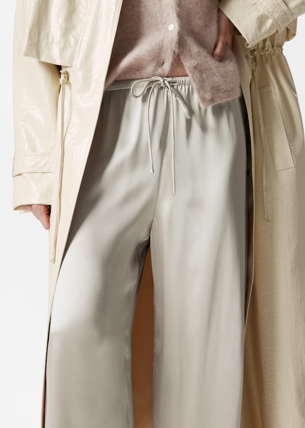 Drawstring Satin Trousers