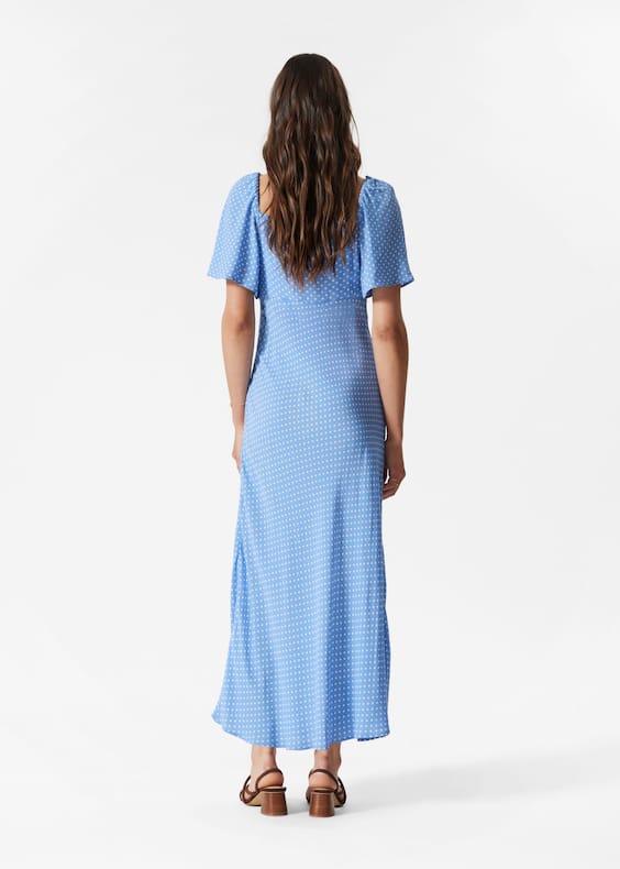 Flutter-Sleeve Midi Dress