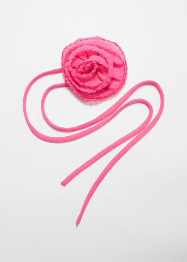 Rose Brooch Tie Necklace