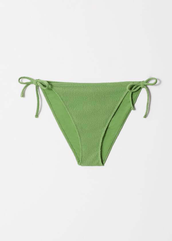 Textured Tie-Detail Bikini Briefs