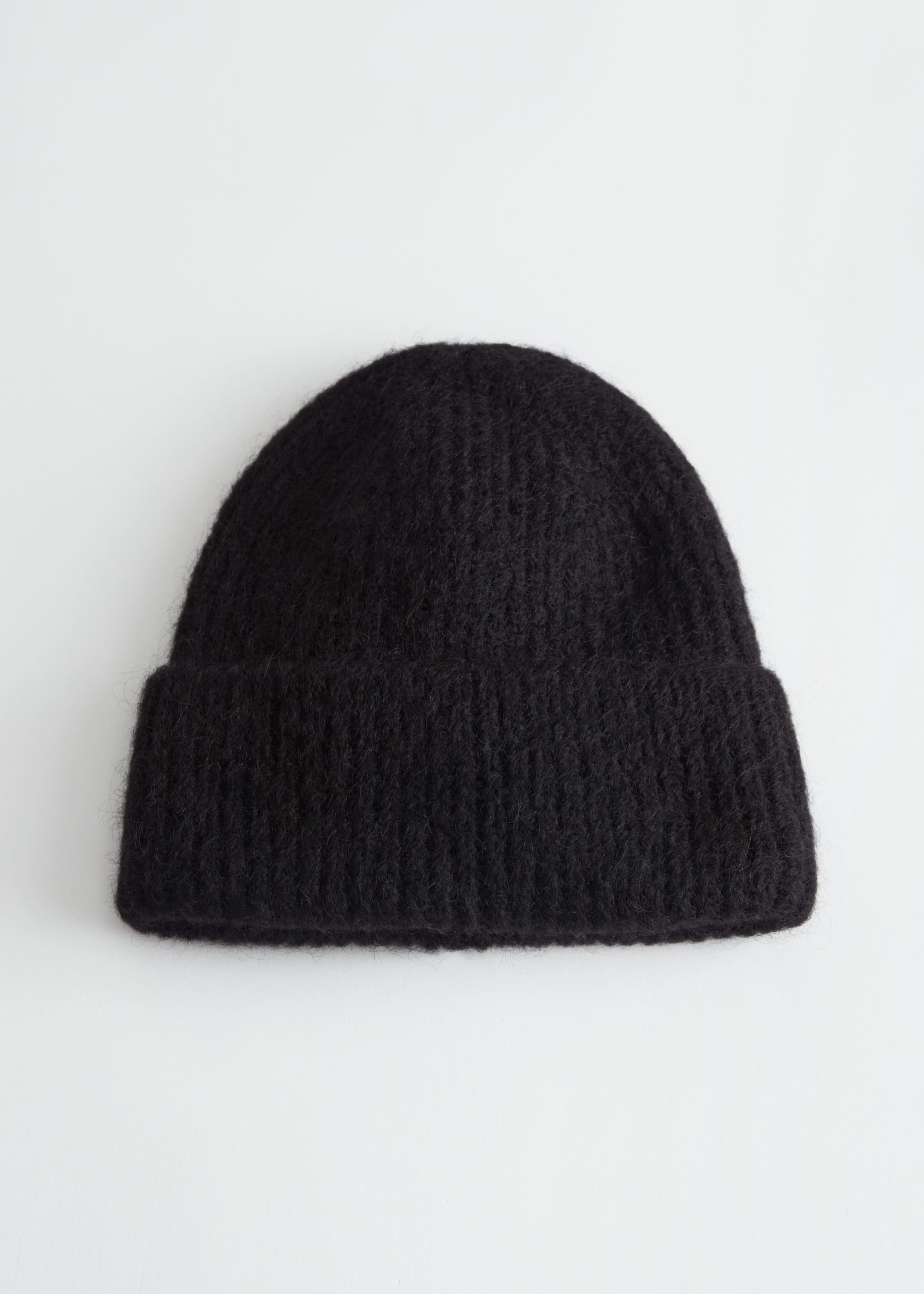 Ribbed Wool Blend Beanie - Grey Melange - Still Life