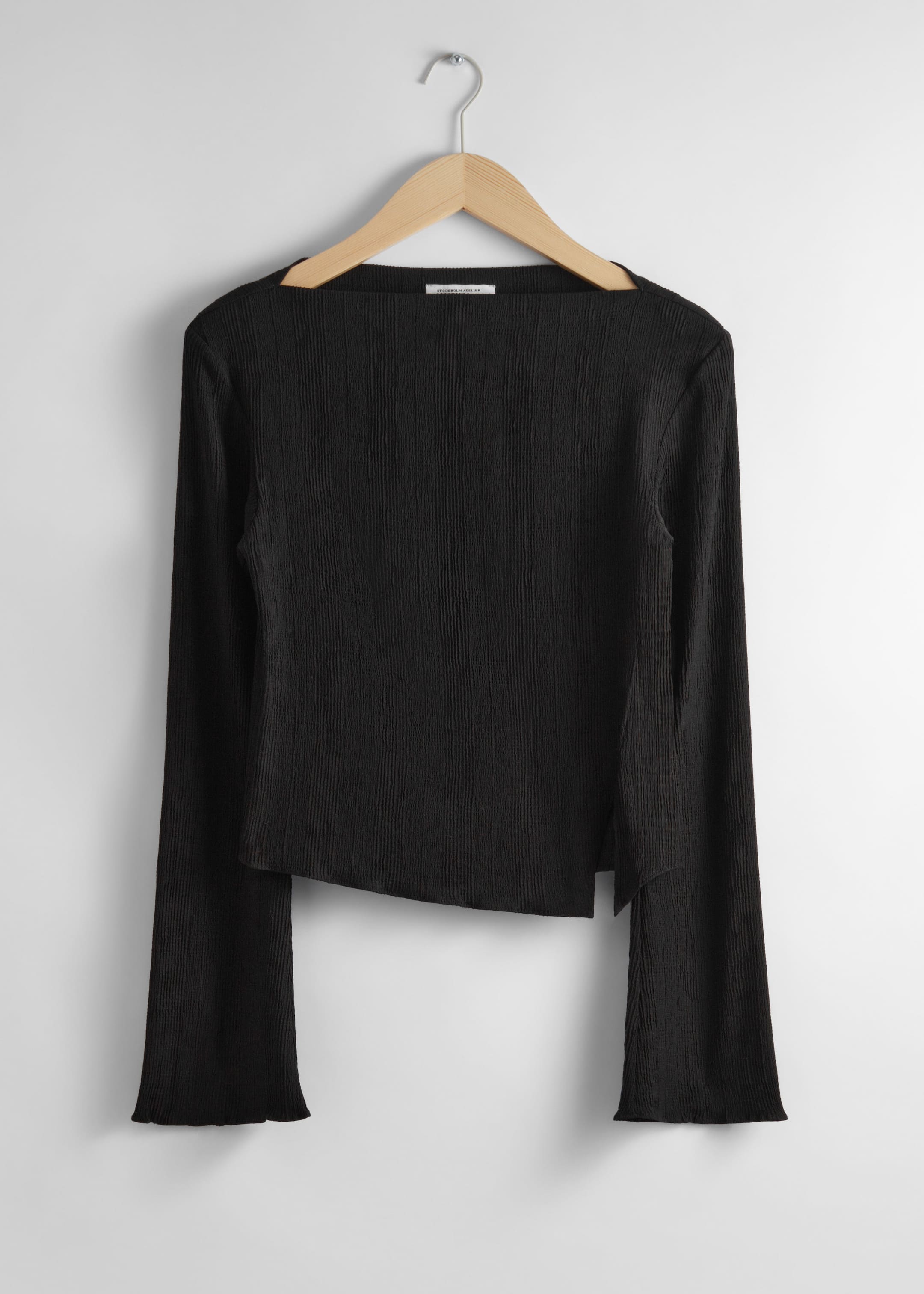 Cropped Asymmetric Frilled Top