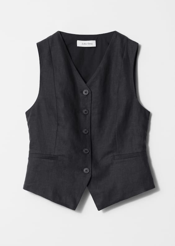 Tailored Linen Vest
