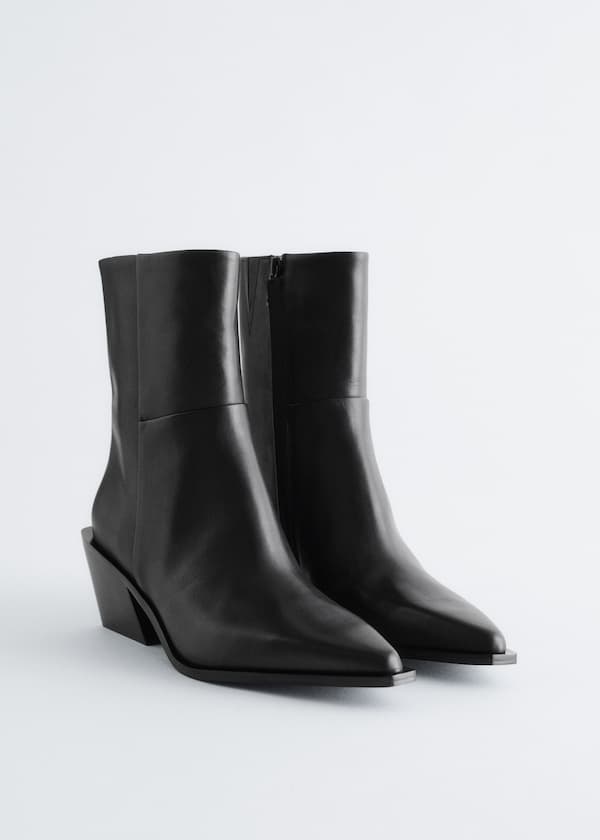 Sleek Leather Cowboy Boots