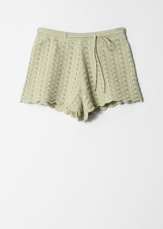 Pointelle-Knit Shorts