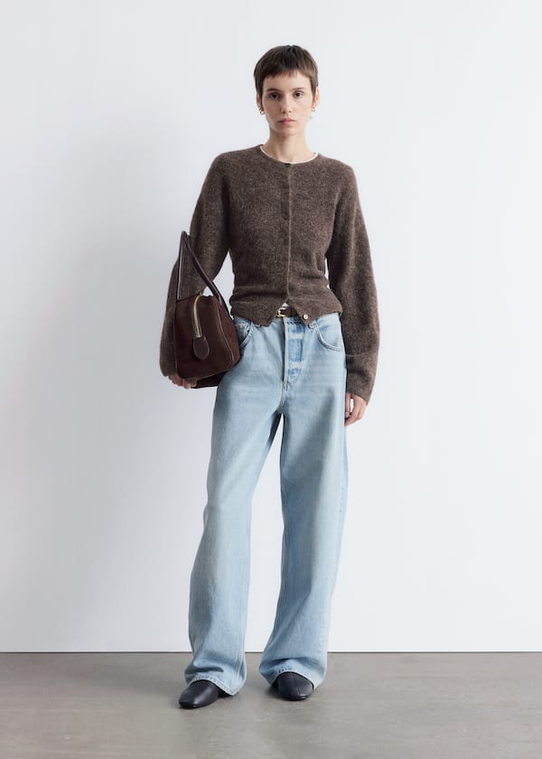 Alpaca-Blend Knitted Cardigan