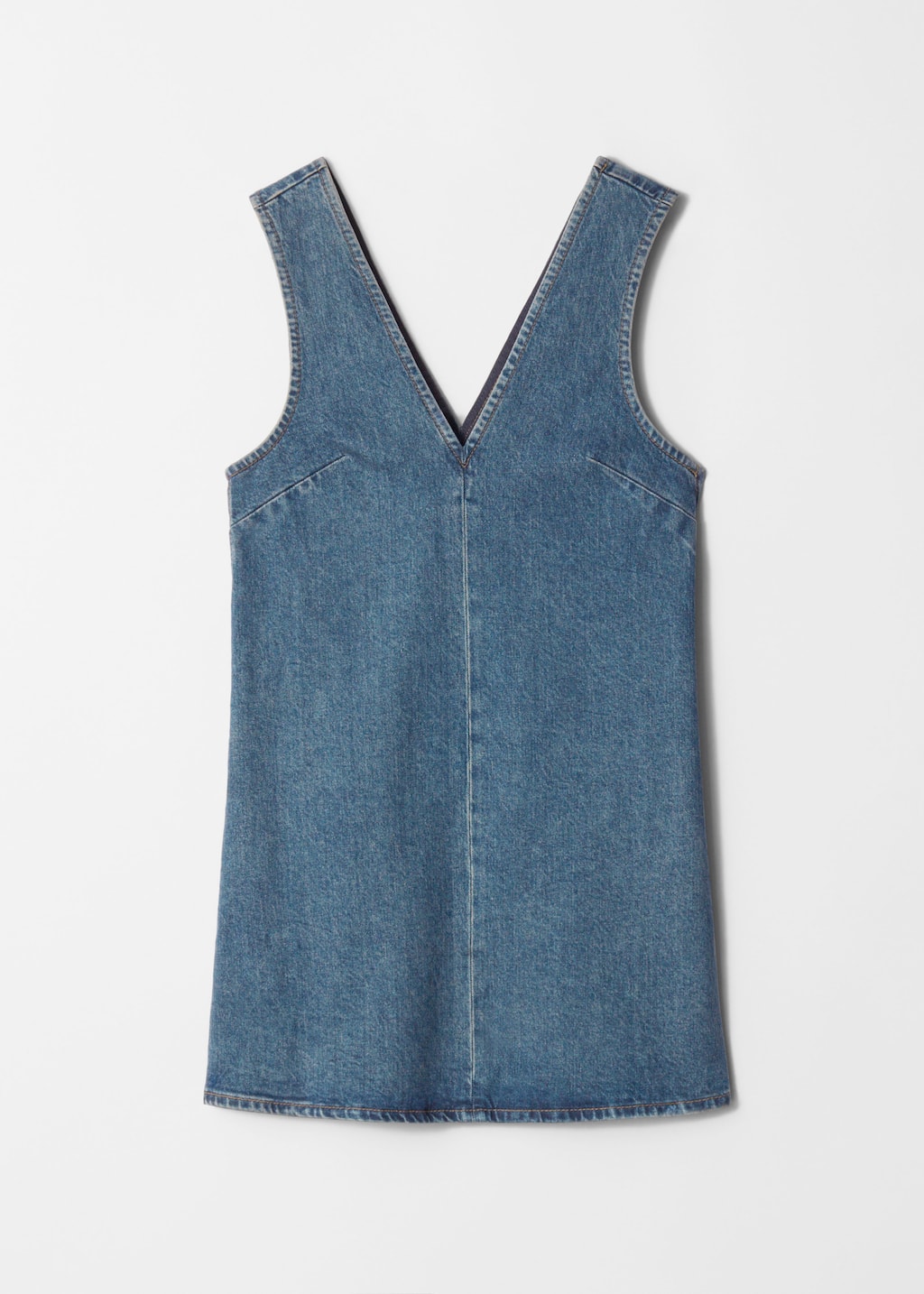V-neck Open Back Denim Vest Mini Dress main image 1