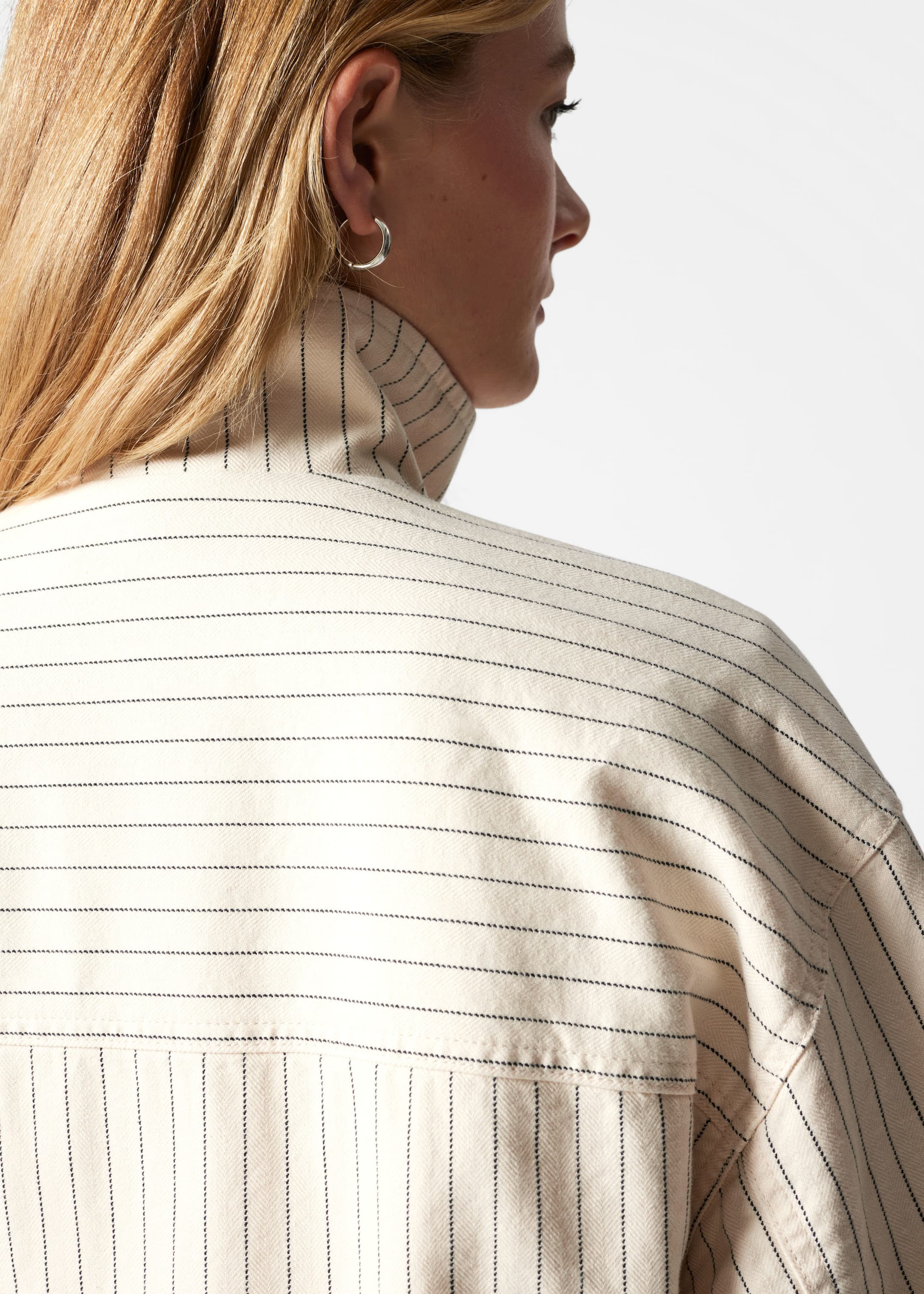 Patch-Pocket Jacket - Cream pinstripe - Lookbook