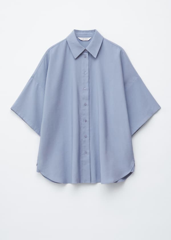 Oversized Quarter-Sleeve Shirt