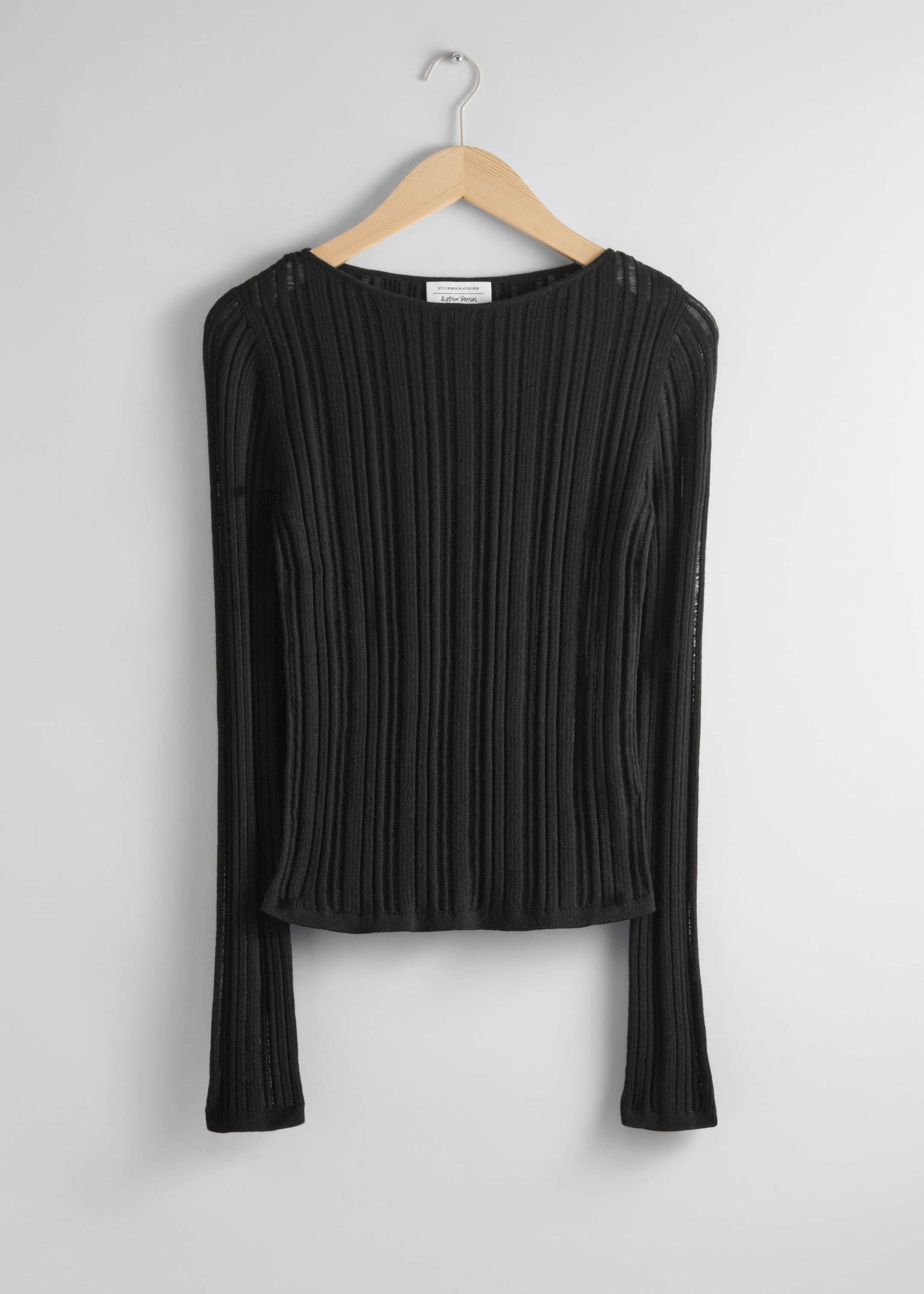 Sheer Rib-Knit Top