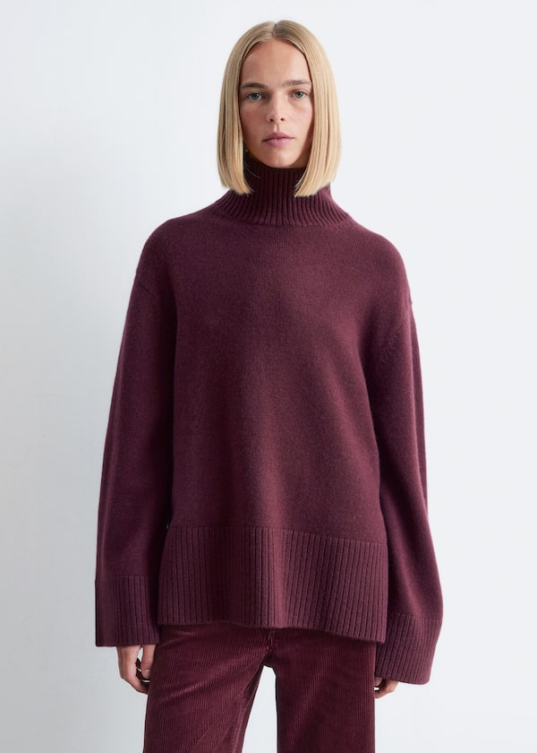 Oversized Turtleneck Wool Sweater