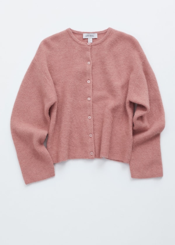 Alpaca-Blend Knitted Cardigan