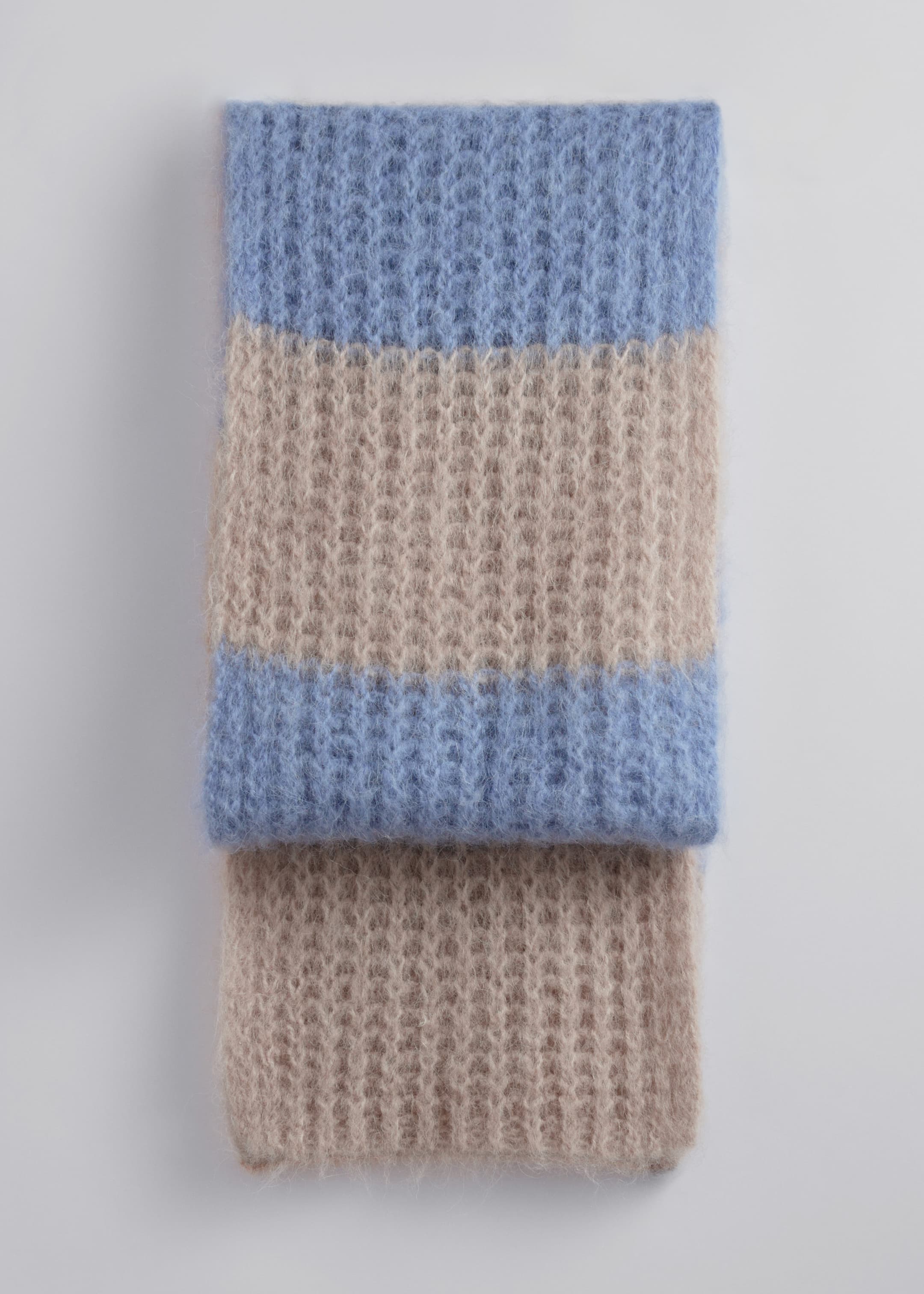 Striped Alpaca-Blend Scarf - Ecru/Cream - Still Life