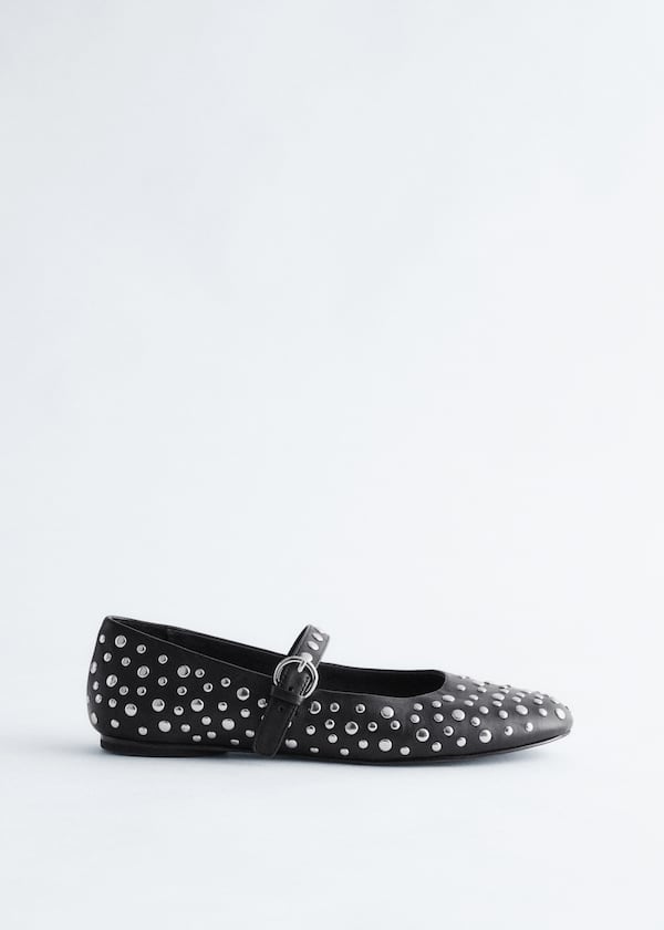 Studded Leather Ballet Flats
