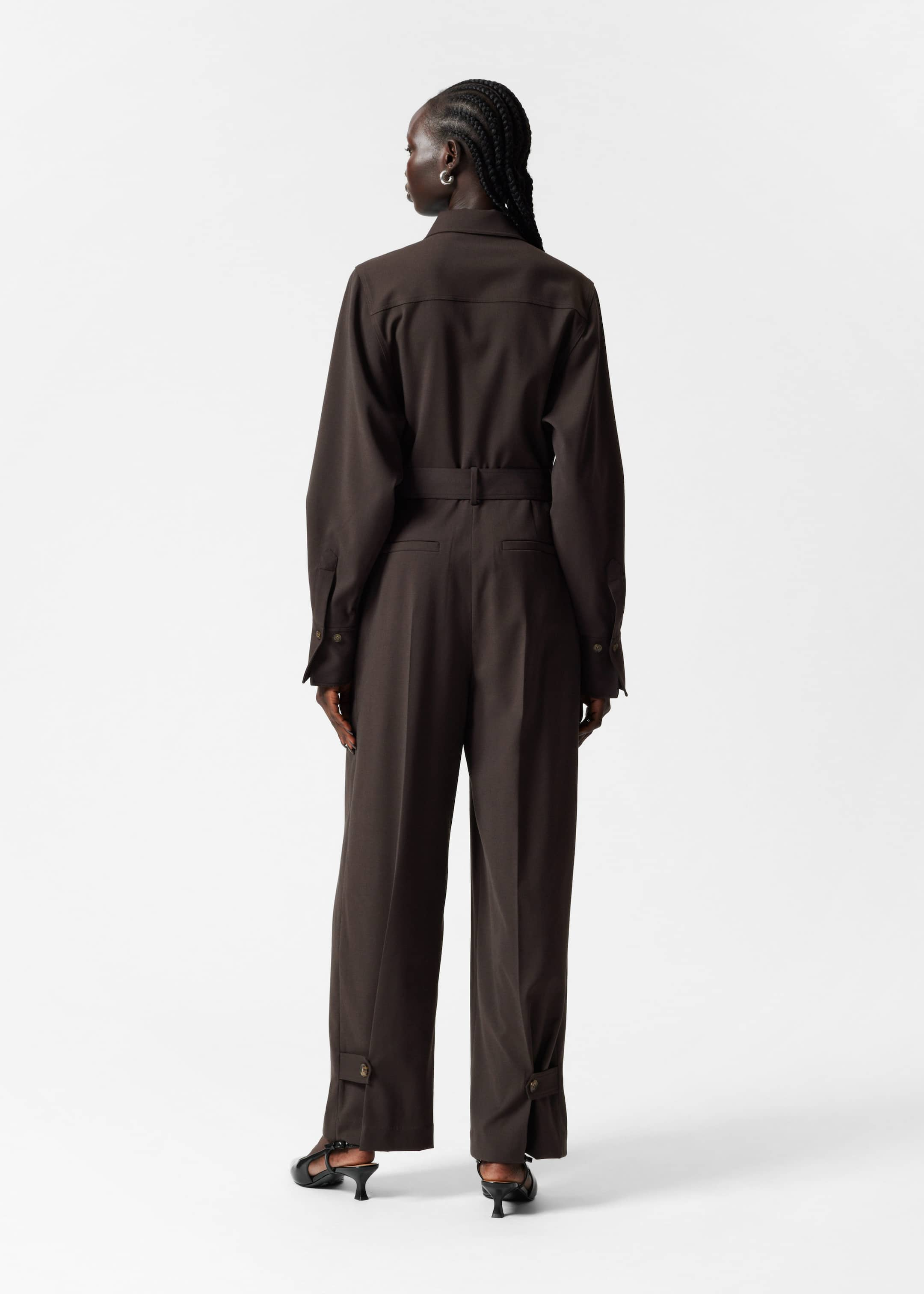 Tailored Jumpsuit - Dark Brown - Lookbook