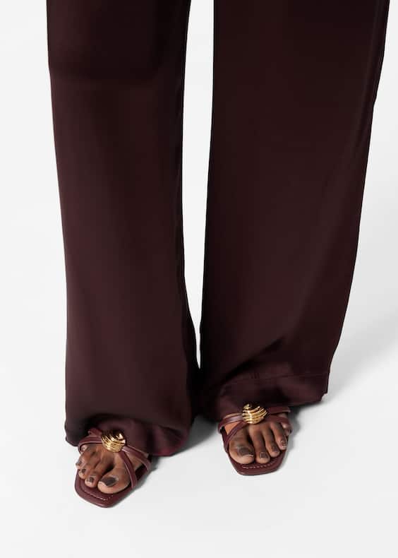 Embellished Heeled Leather Sandals