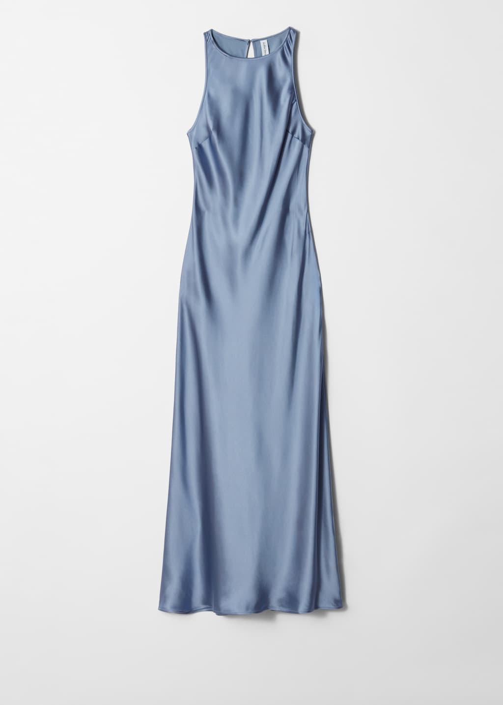 & Other Stories Women's Blue Sleeveless Satin Midi Dress
