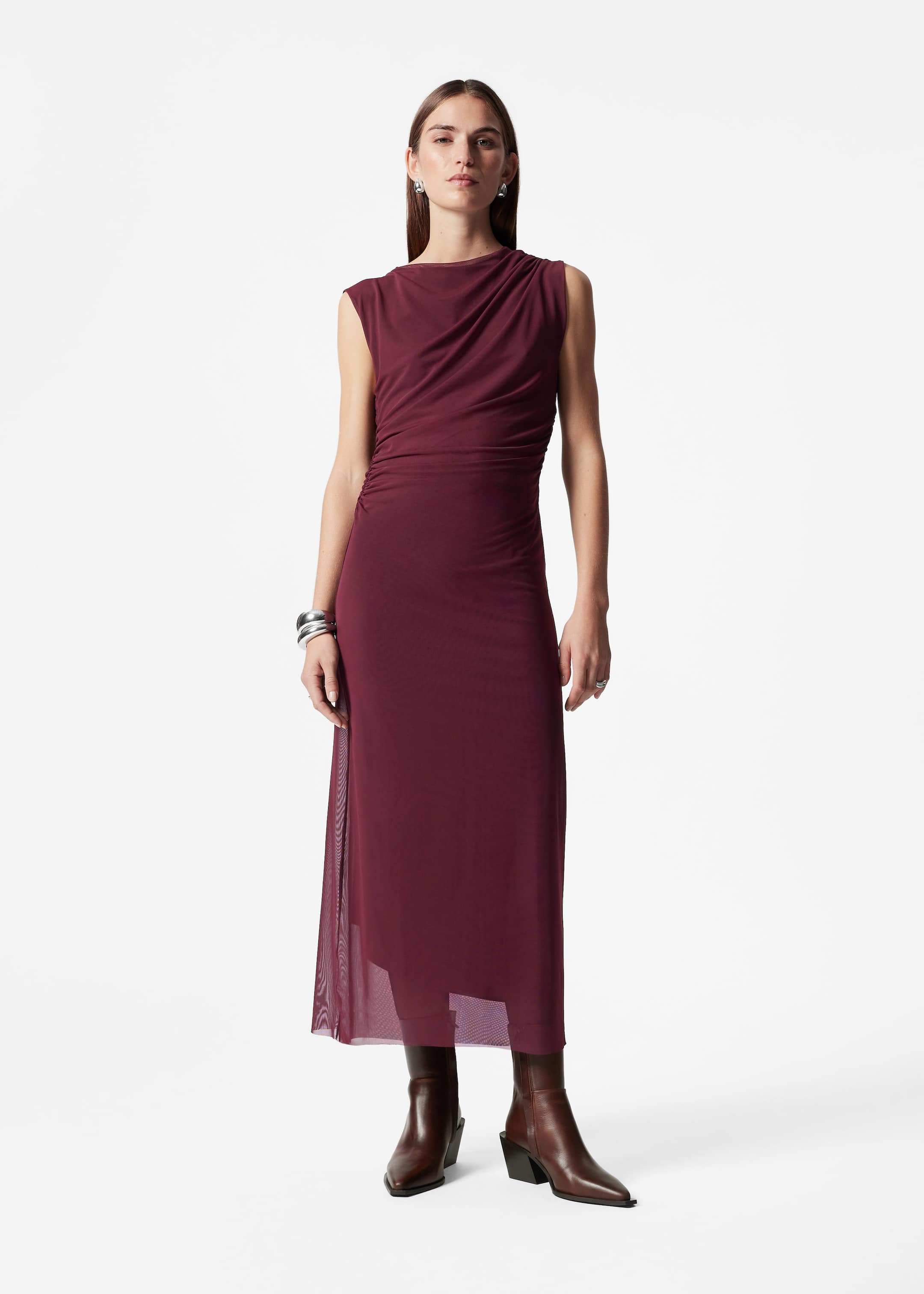 & Other Stories Voluminous Midi Wrap Dress Purple size sale 0