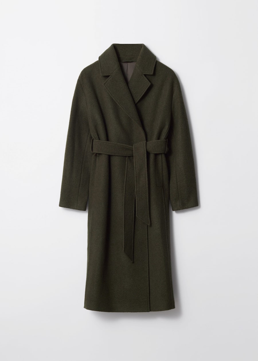Voluminous Belted Wool Coat