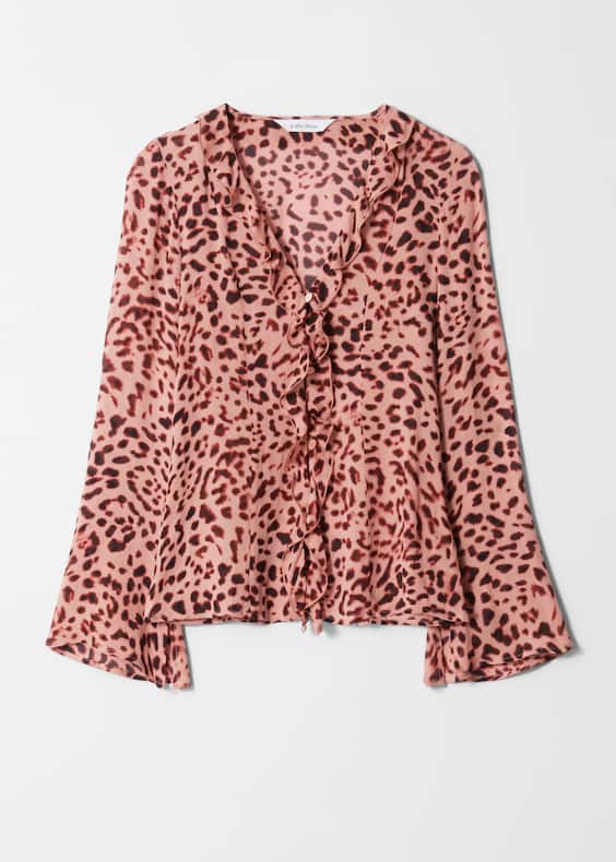 V-Neck Ruffle Blouse