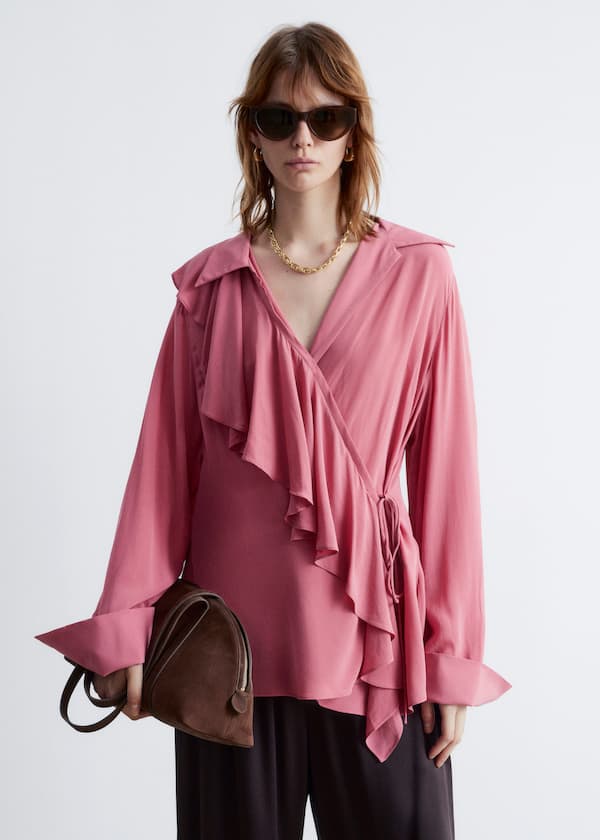 Ruffle Wrap Blouse