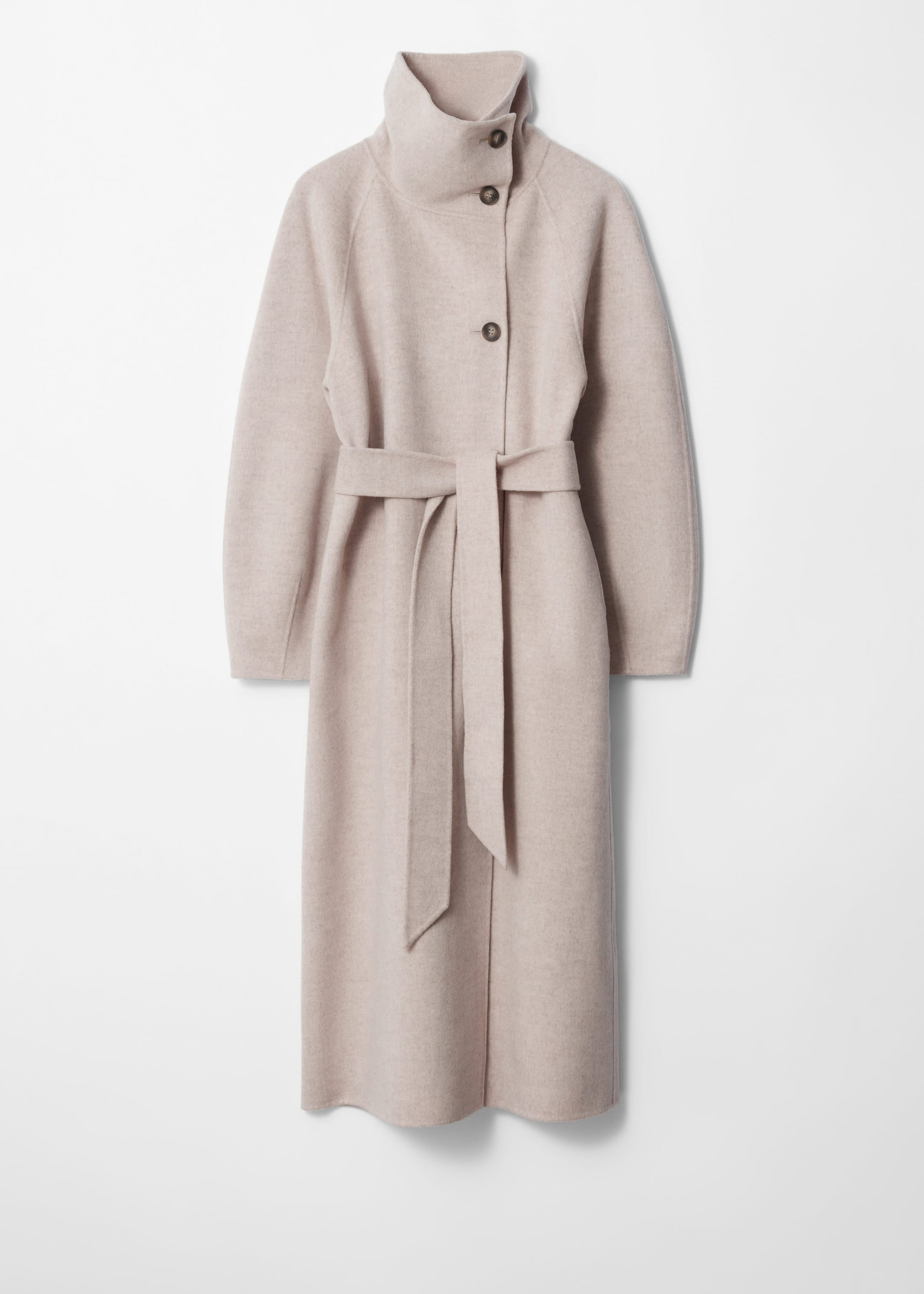 Funnel-Collar Wool Coat