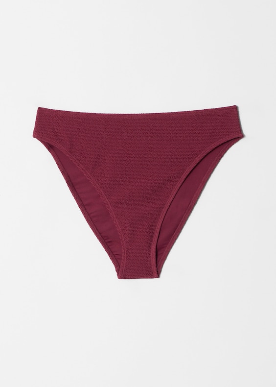 Textured High-Waist Bikini Briefs