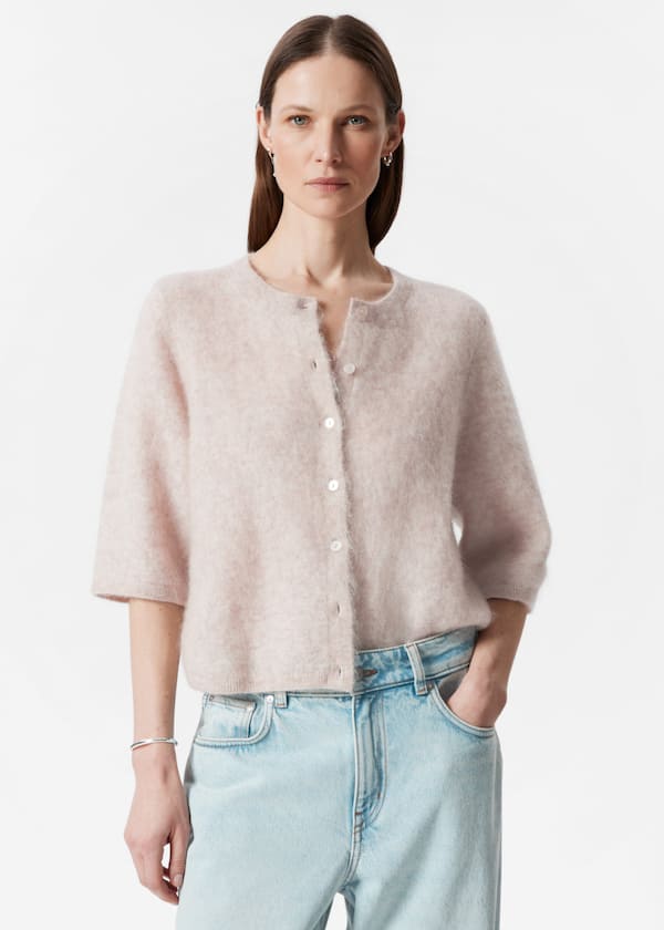 Knitted Mohair-Blend Cardigan