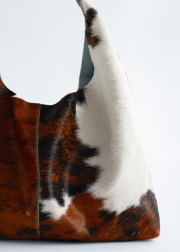 Animal-Print Leather Tote