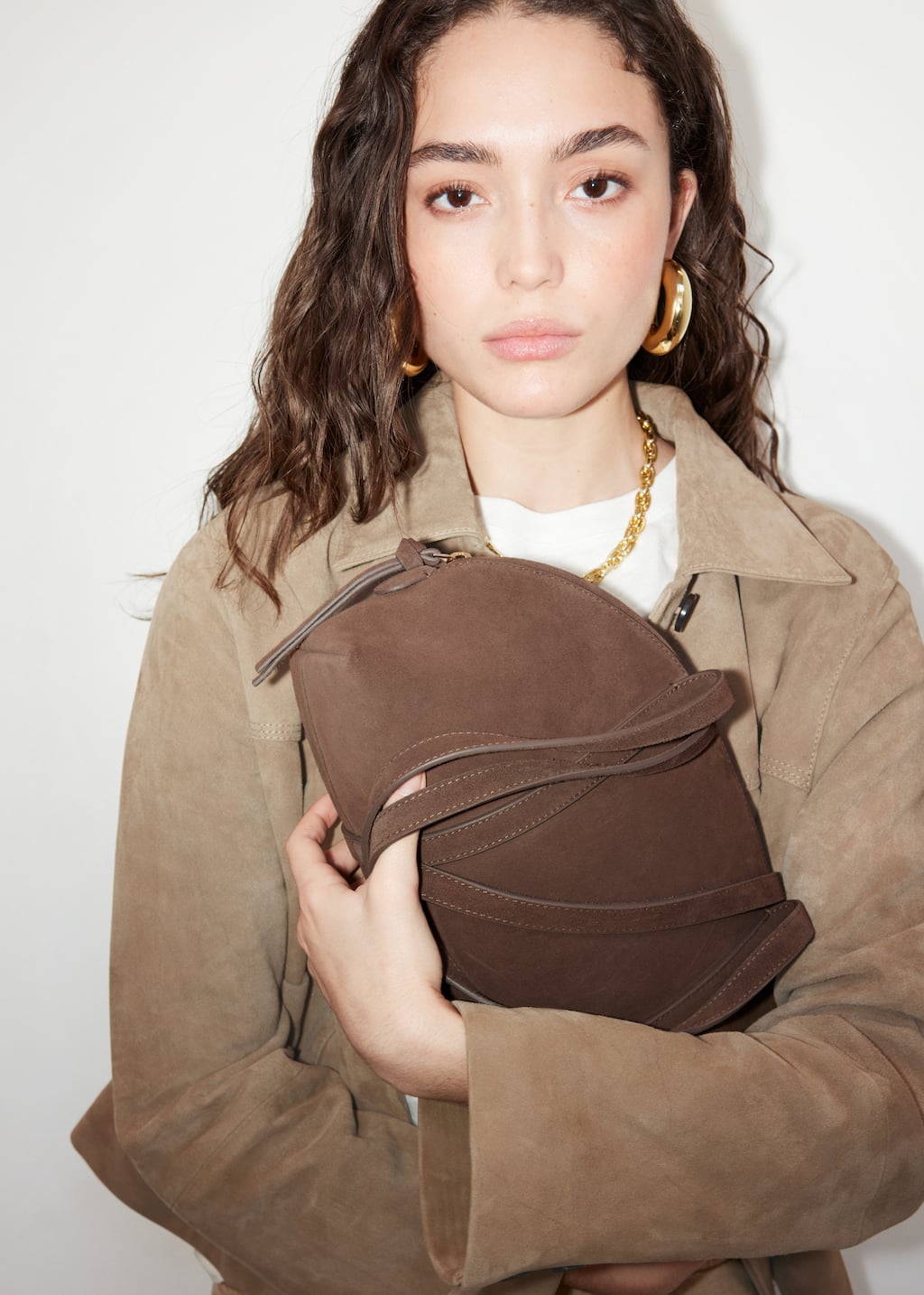 Suede Bowling Bag - Brown - Shoulderbags - & Other Stories