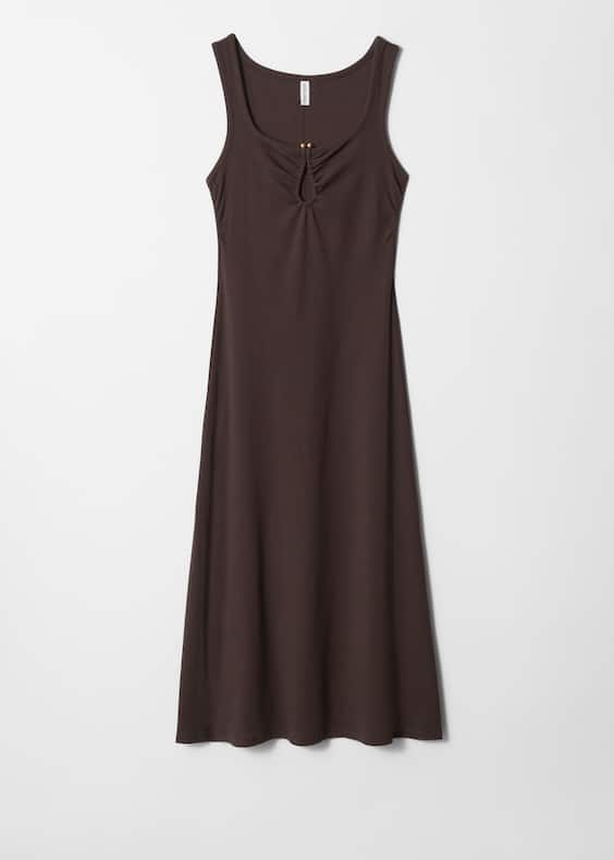 Buckle-Detailed Midi Dress
