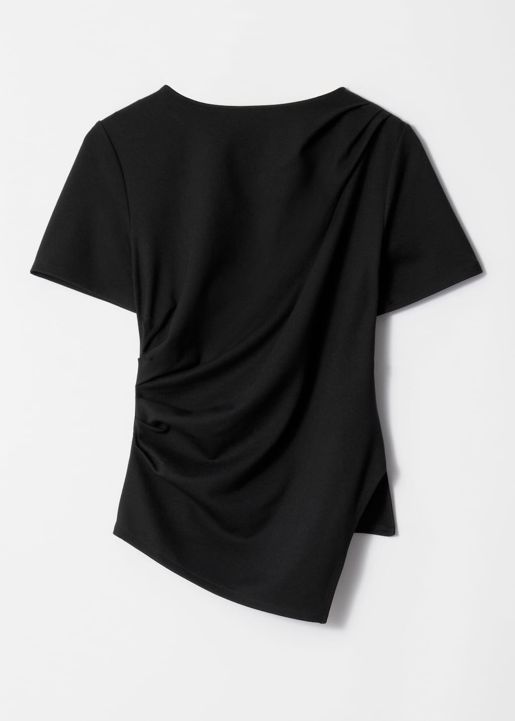 Draped Asymmetric T-shirt - Black - T-shirts - & Other Stories