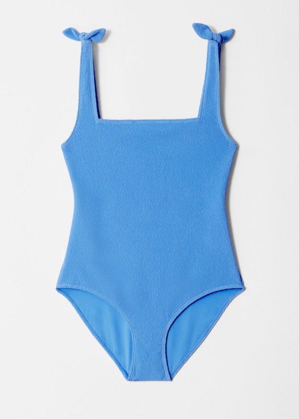 Textured Bow Tie Swimsuit