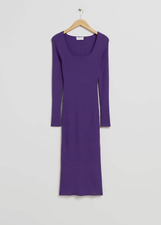 Ribbed Slim Midi Dress