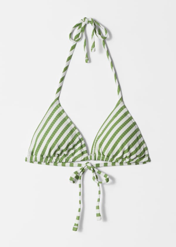Ribbed Triangle Bikini Top