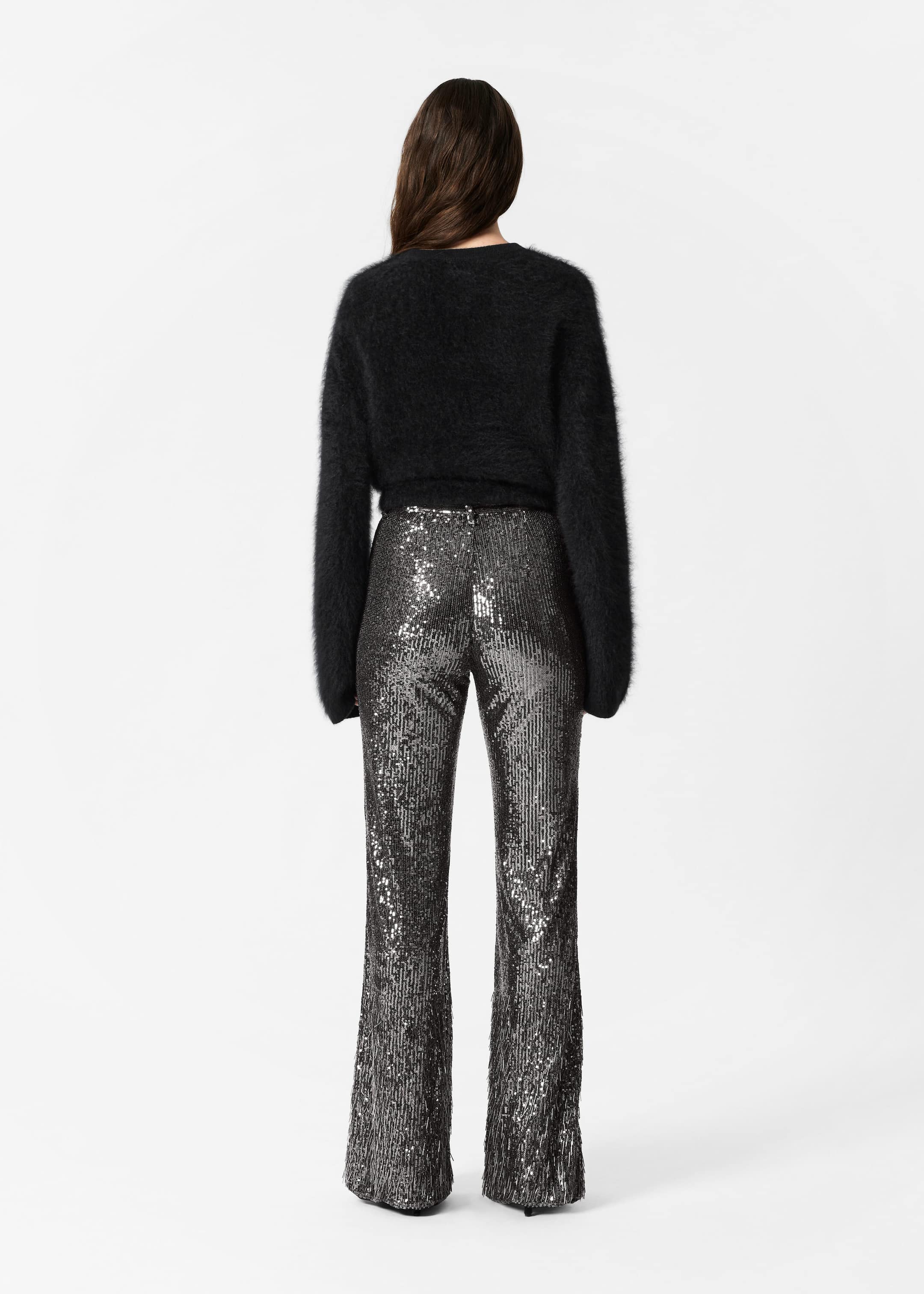 Pantalon évasé à sequins - Gris - Lookbook