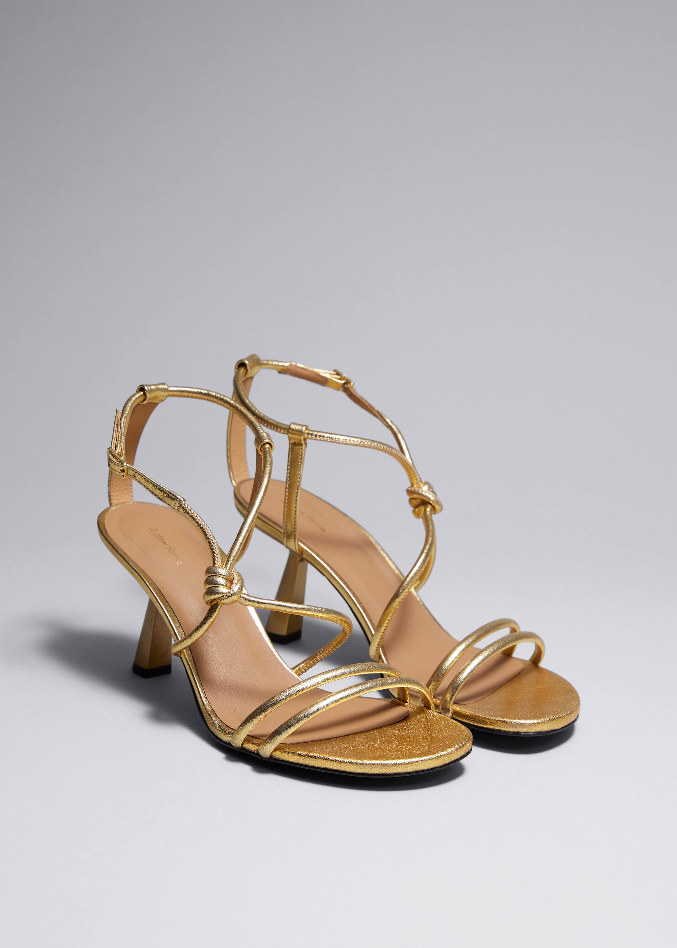 Knotted Heeled Sandals - Cream - Still Life