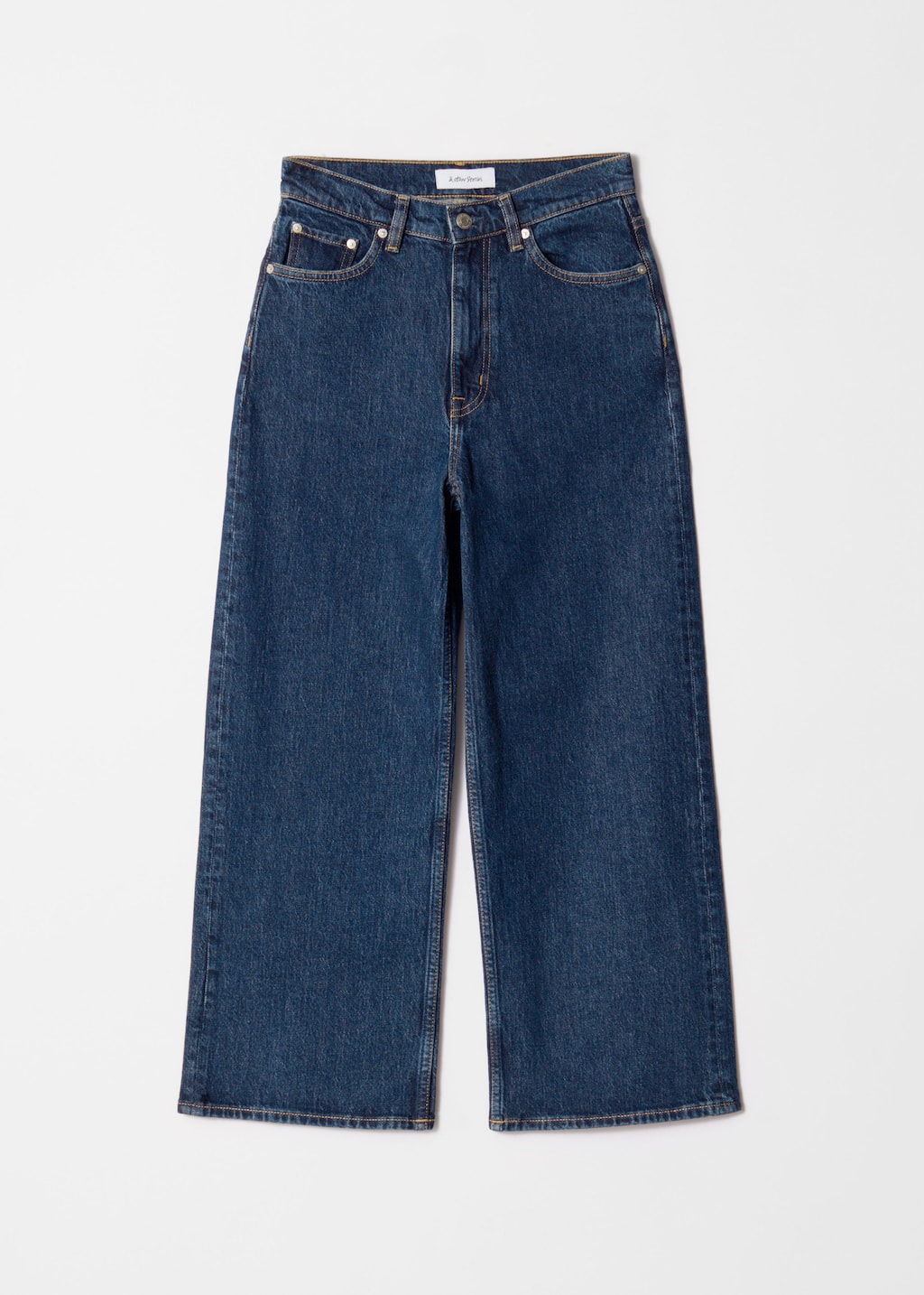Cropped Wide-Leg Jeans - Mid Blue - clothing_jeans_highwaist