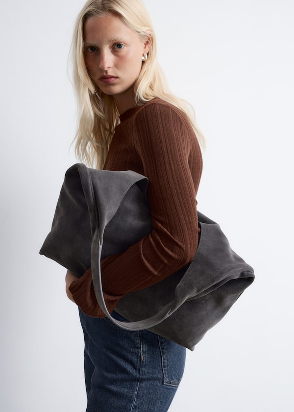 Large Suede Tote Bag